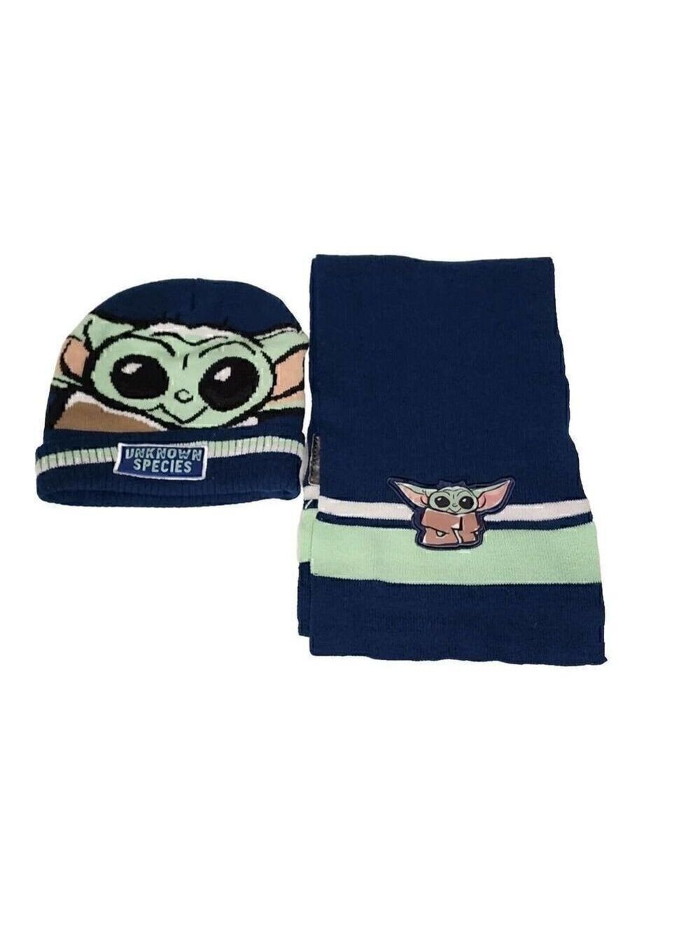 Star Wars Mandalorian Knit Beanie Hat Scarf Set Age 4-12